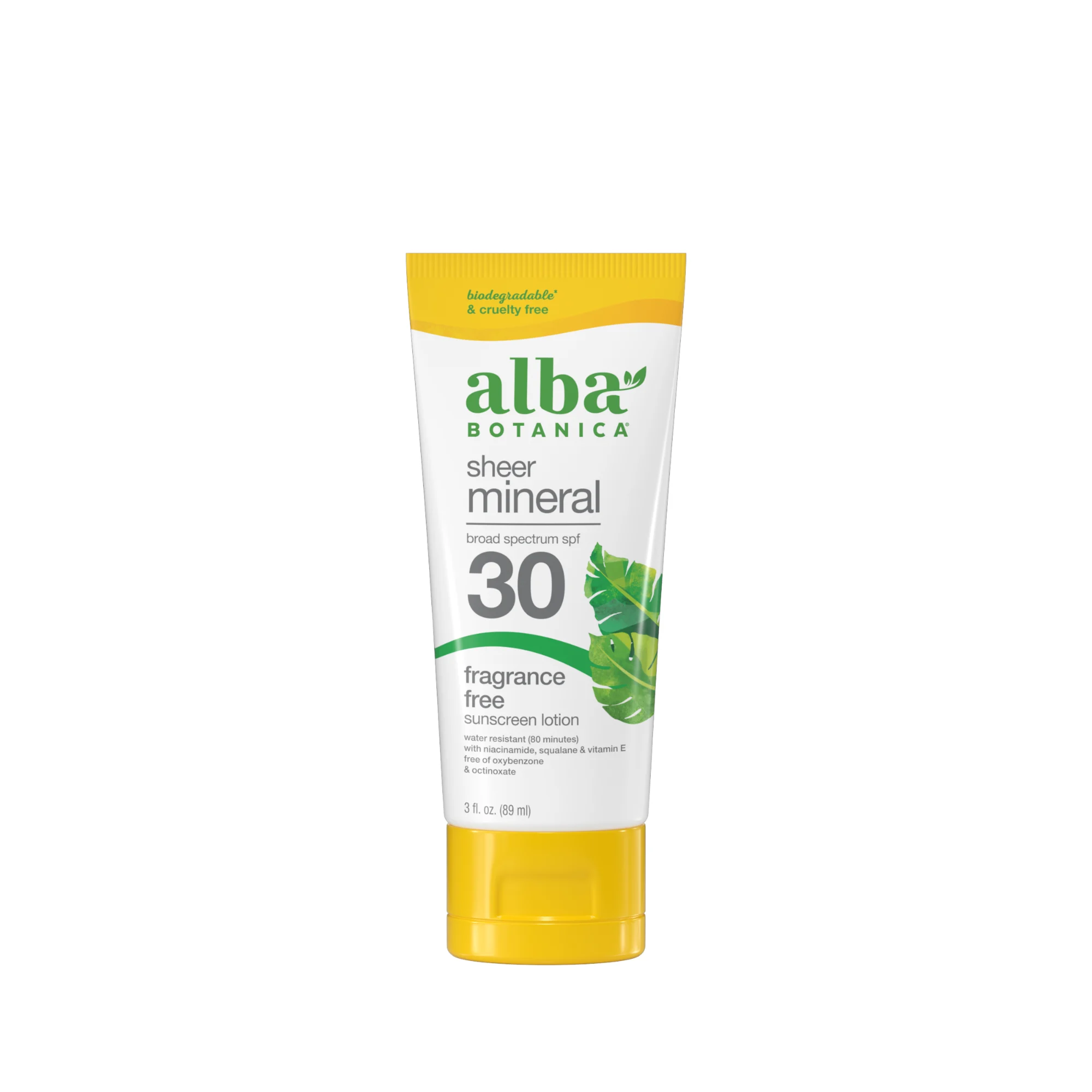 Alba Botanica Fragrance Free Sheer Mineral Sunscreen SPF 30 (3 oz)