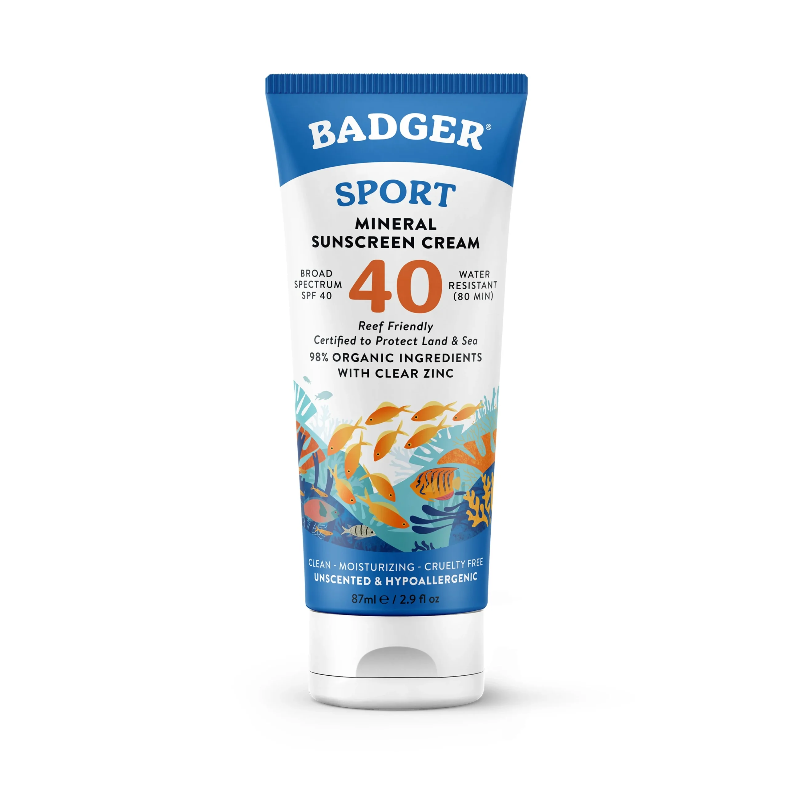 Badger BalmSport Mineral Sunscreen Cream - SPF 40