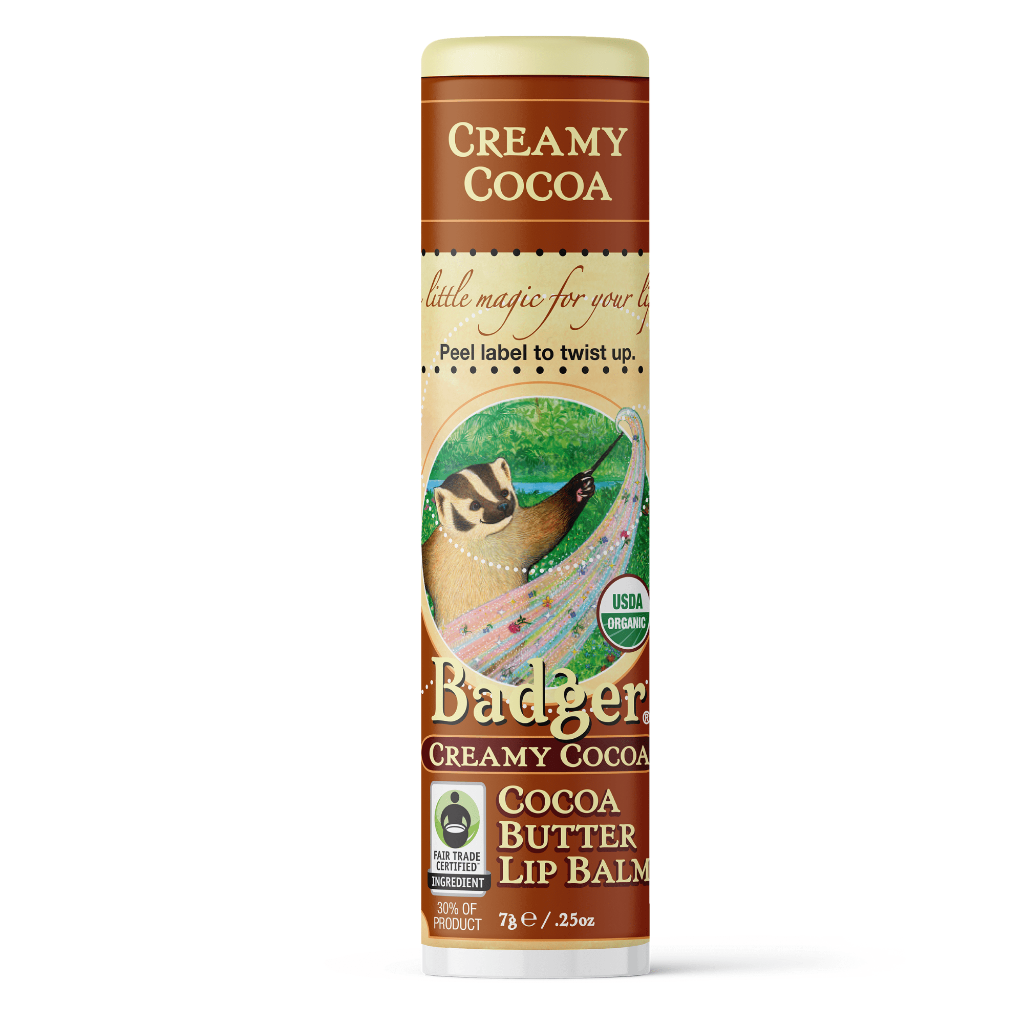Badger Cocoa Butter Lip Balm - Creamy Cocoa (0.25 oz)