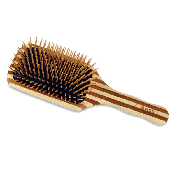 Bass Brushes Large Paddle Cushioned Wood Bristle Brush