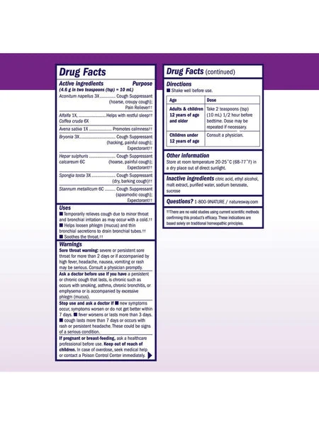 Boericke & Tafel, Cough & Bronchial Nighttime Syrup, 8 fl oz