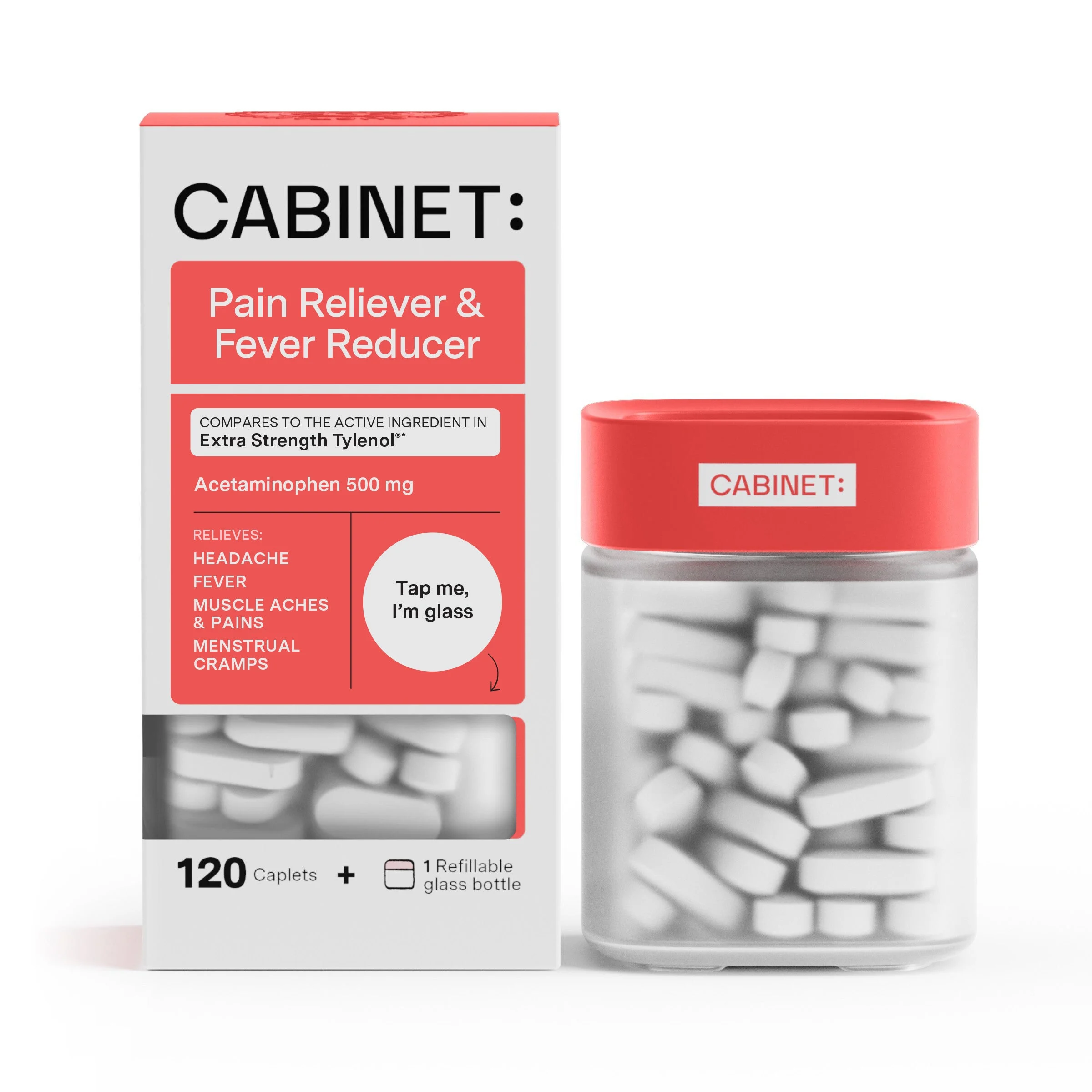 Cabinet HealthPain Reliever & Fever Reducer - Acetaminophen Tablets USP, 500 mg