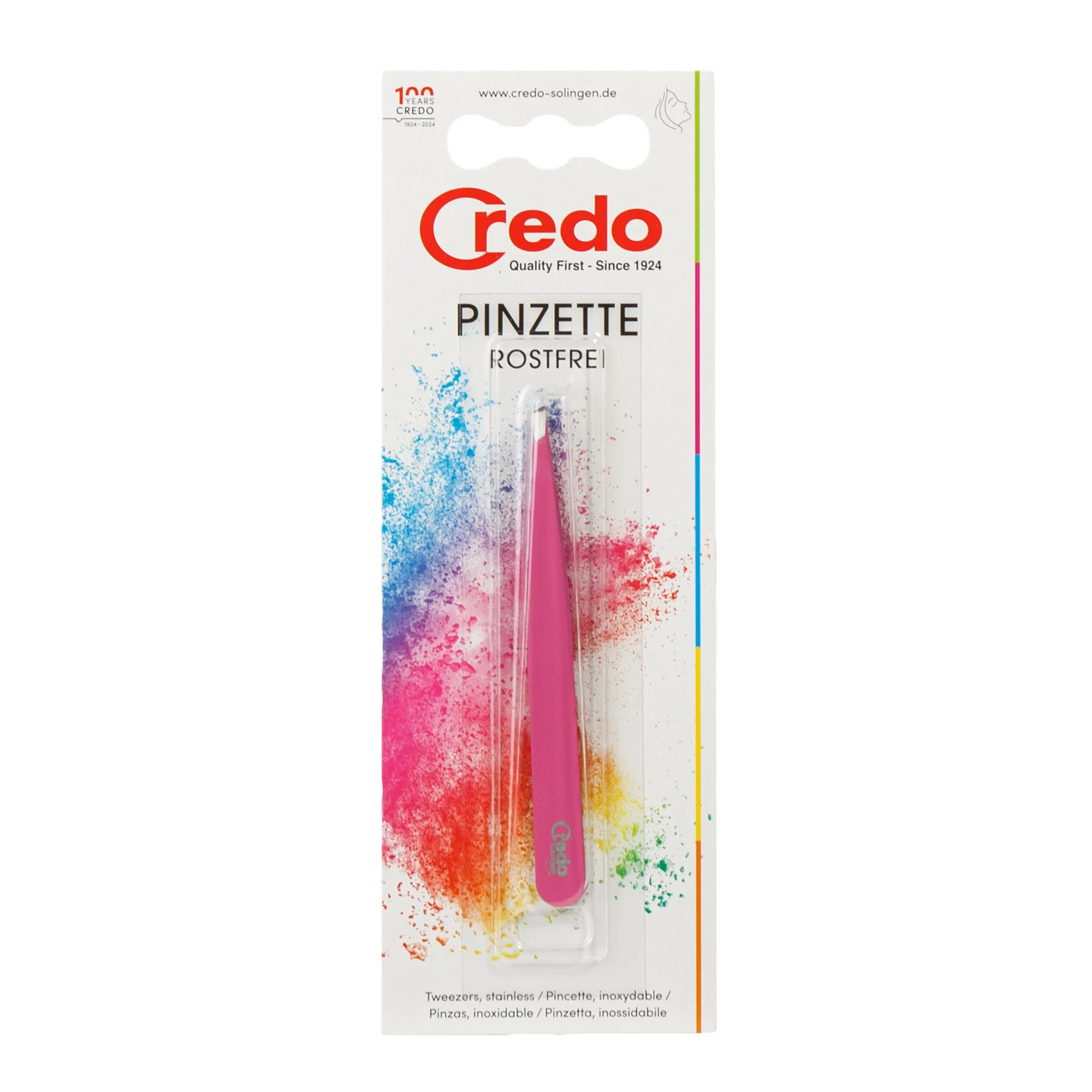 Credo Pink Pop Art Slanted Tweezer