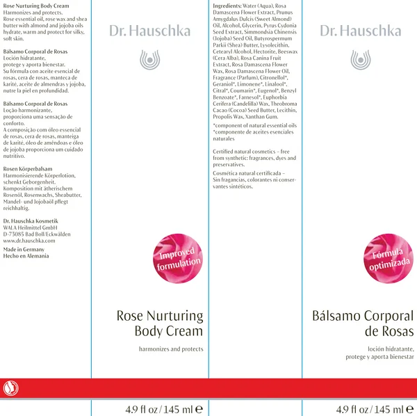 Dr. Hauschka Skin Care, Rose Nurturing Body Cream, 4.9 fl oz