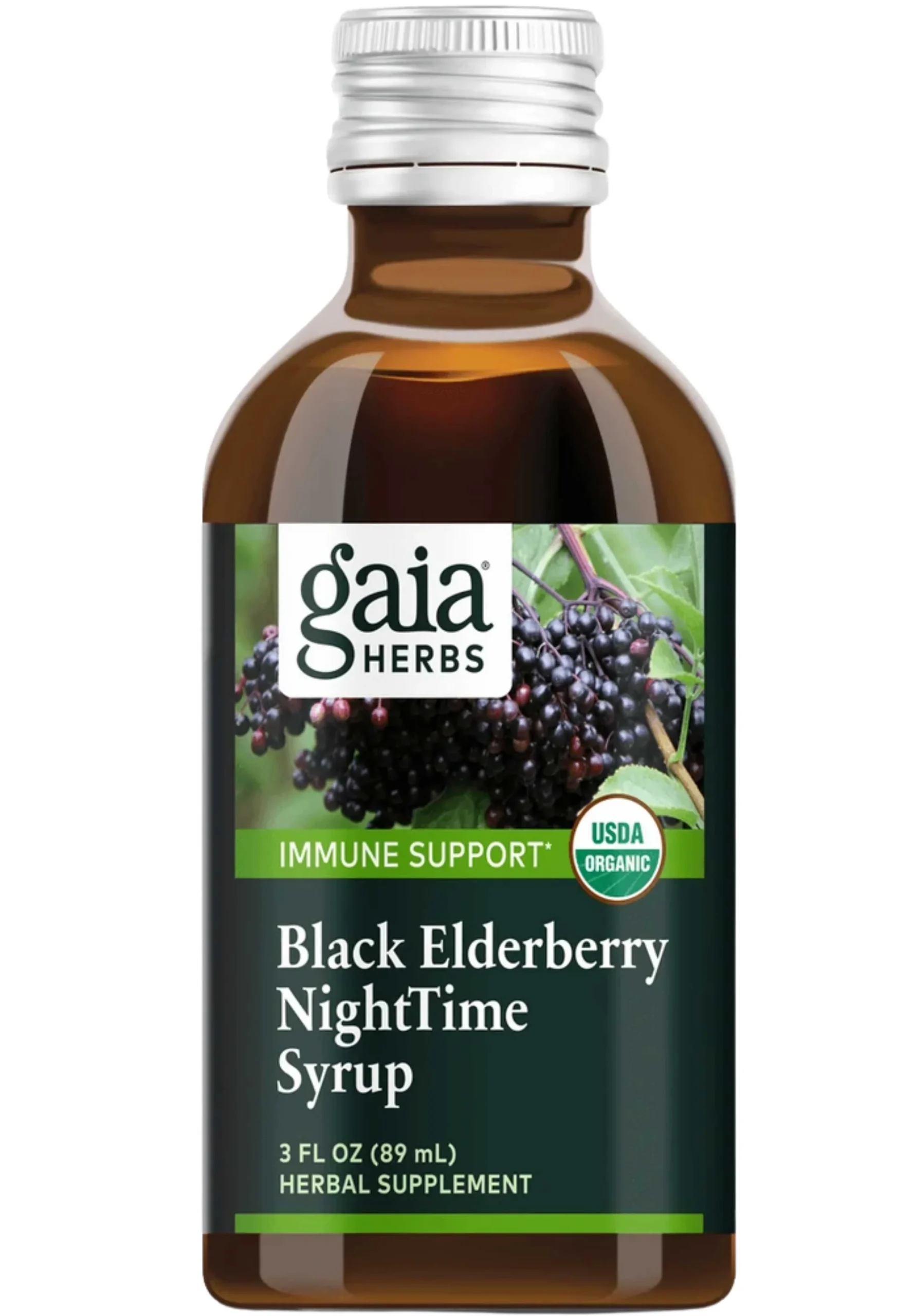 Gaia Herbs Black Elderberry NightTime Syrup