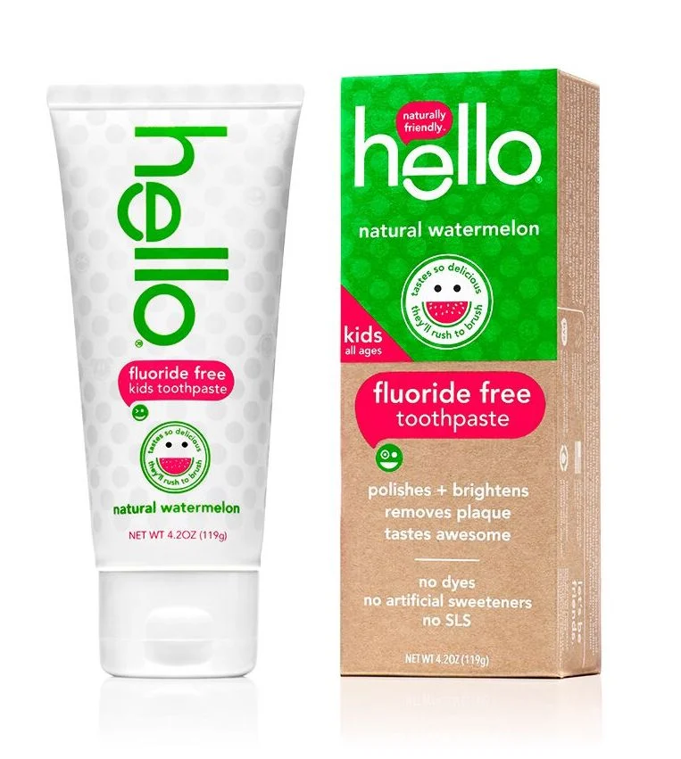 helloKids Fluoride Free Toothpaste, Natural Watermelon