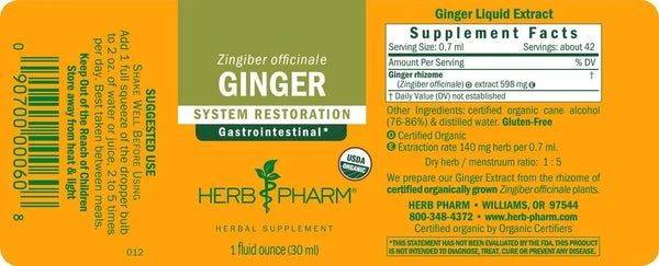 Herb Pharm, Ginger, 1 fl oz