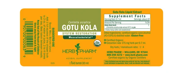 Herb Pharm, Gotu Kola, 1 fl oz