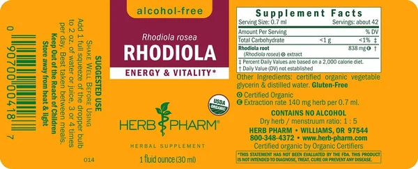 Herb Pharm, Rhodiola, Alcohol-Free, 1 fl oz