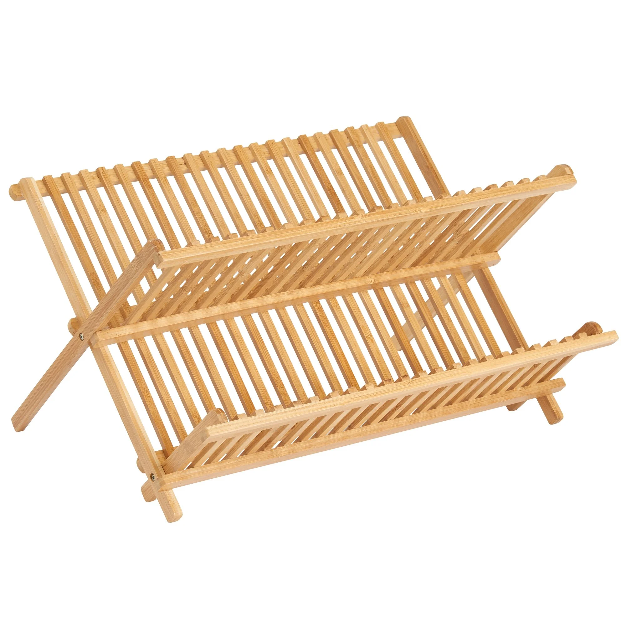 iDesignBamboo Folding Collapsible Dish Drying Rack