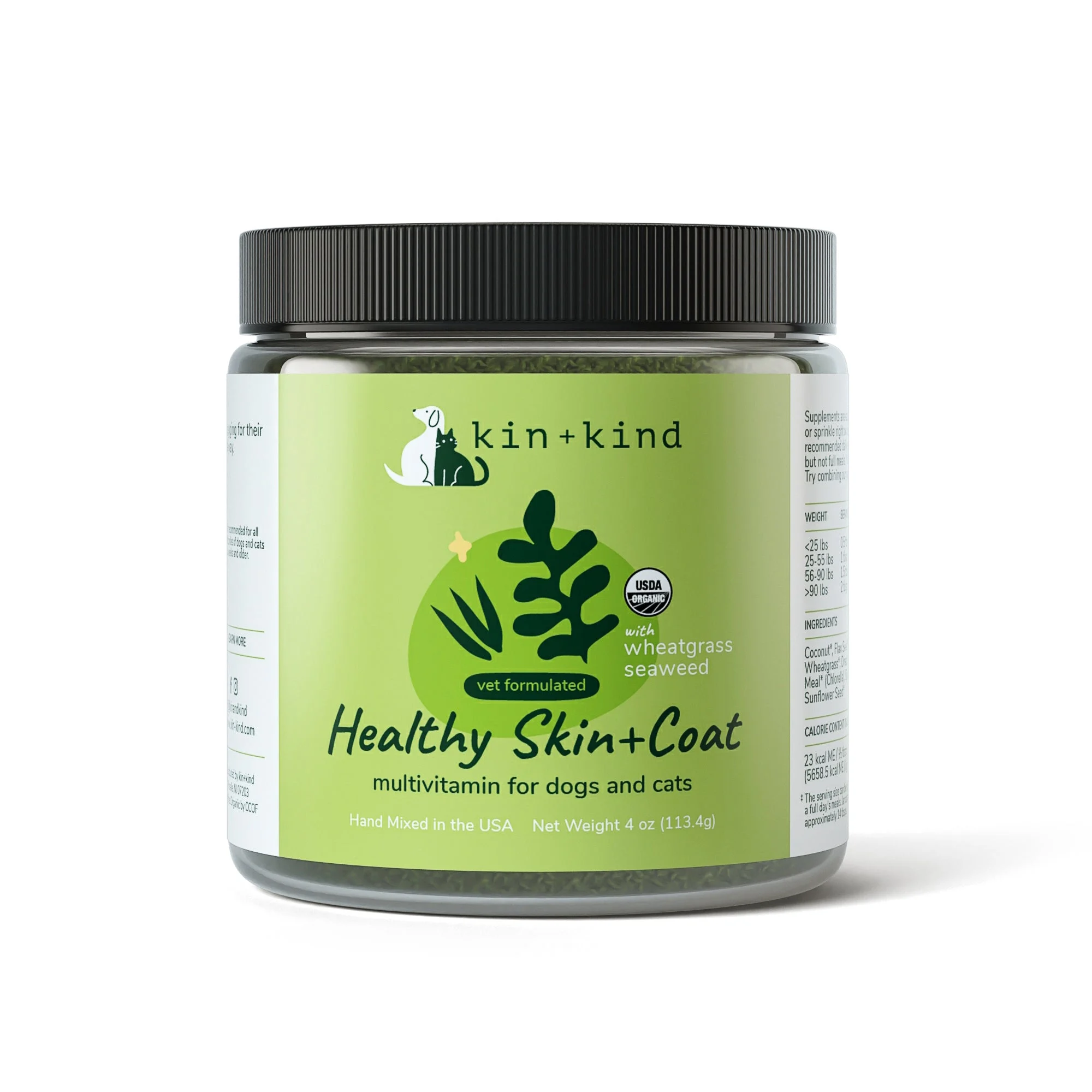 kin+kindHealthy Skin and Coat Powder Supplement for Dogs and Cats