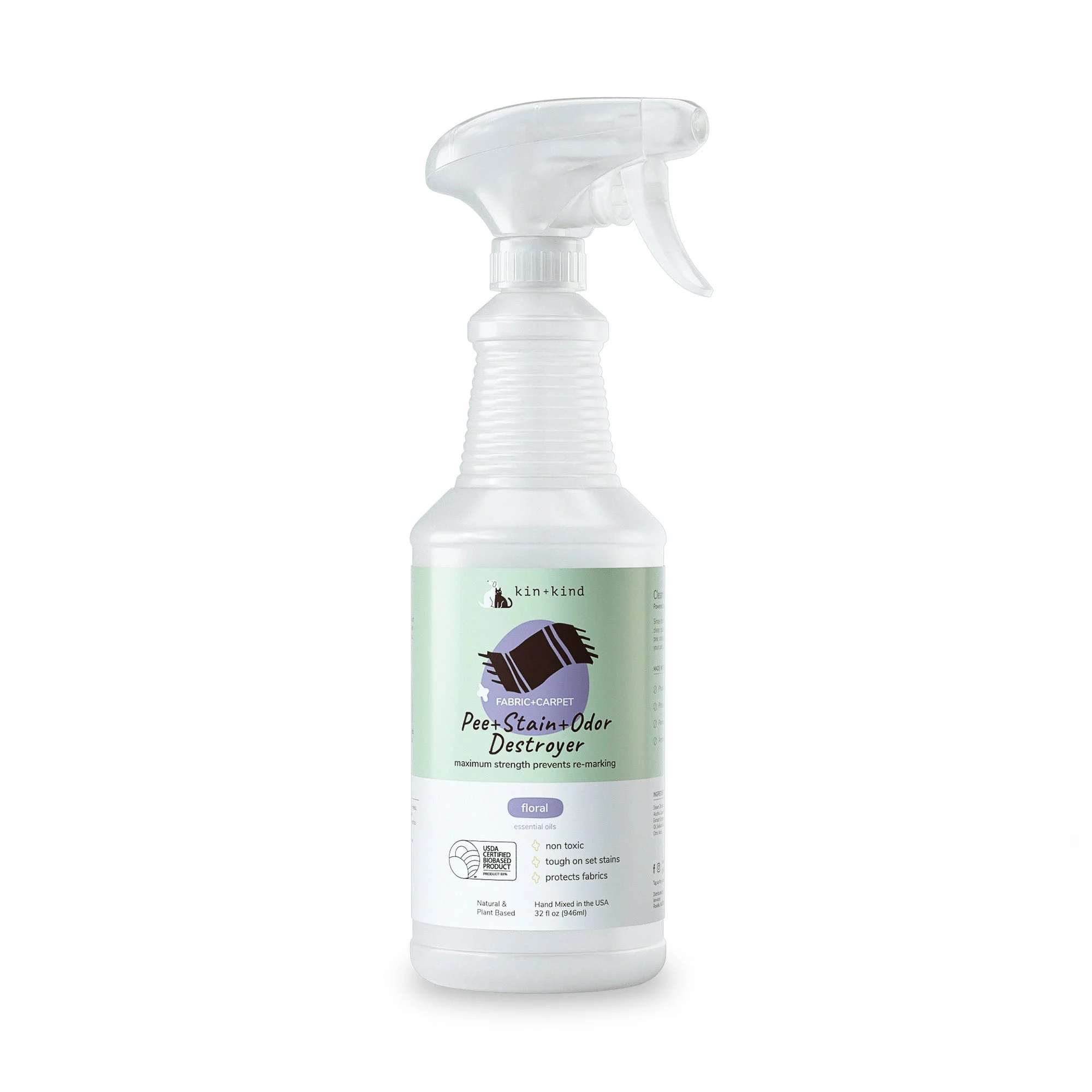 kin+kindPet Pee + Stain + Odor Remover Spray for Carpets and Fabrics