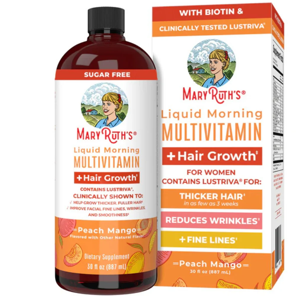 Liquid Morning Multivitamin + Hair Growth - Peach Mango