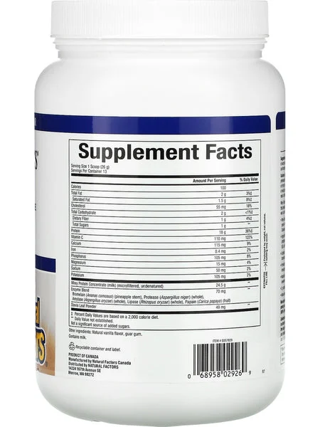 Natural Factors, Grass Fed Whey Protein, French Vanilla, 12 oz