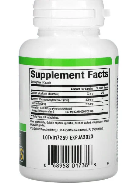 Natural Factors, Turmeric & Bromelain 300 mg & 150 mg, 90 Capsules