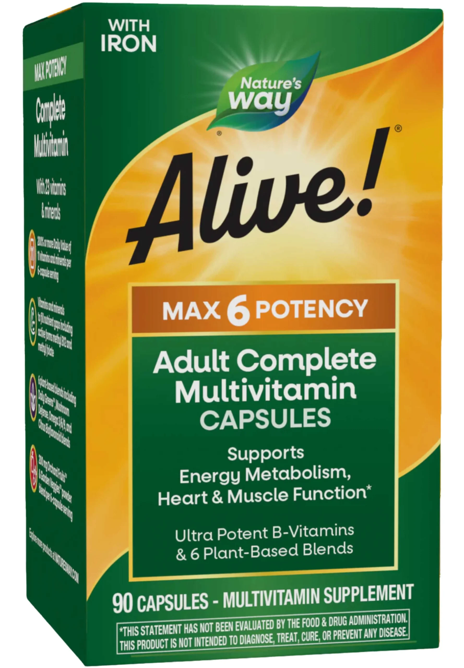 Nature's Way Alive! Max6 Potency Multivitamin (with Iron)