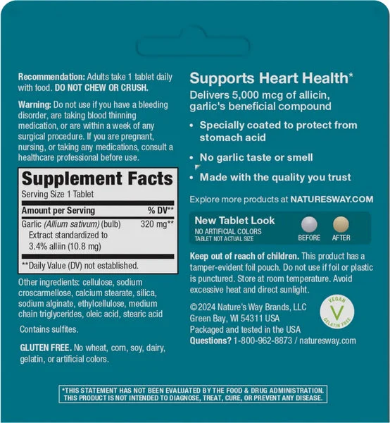 Nature's Way, Garlinase 5000, 30 enteric-coated tablets