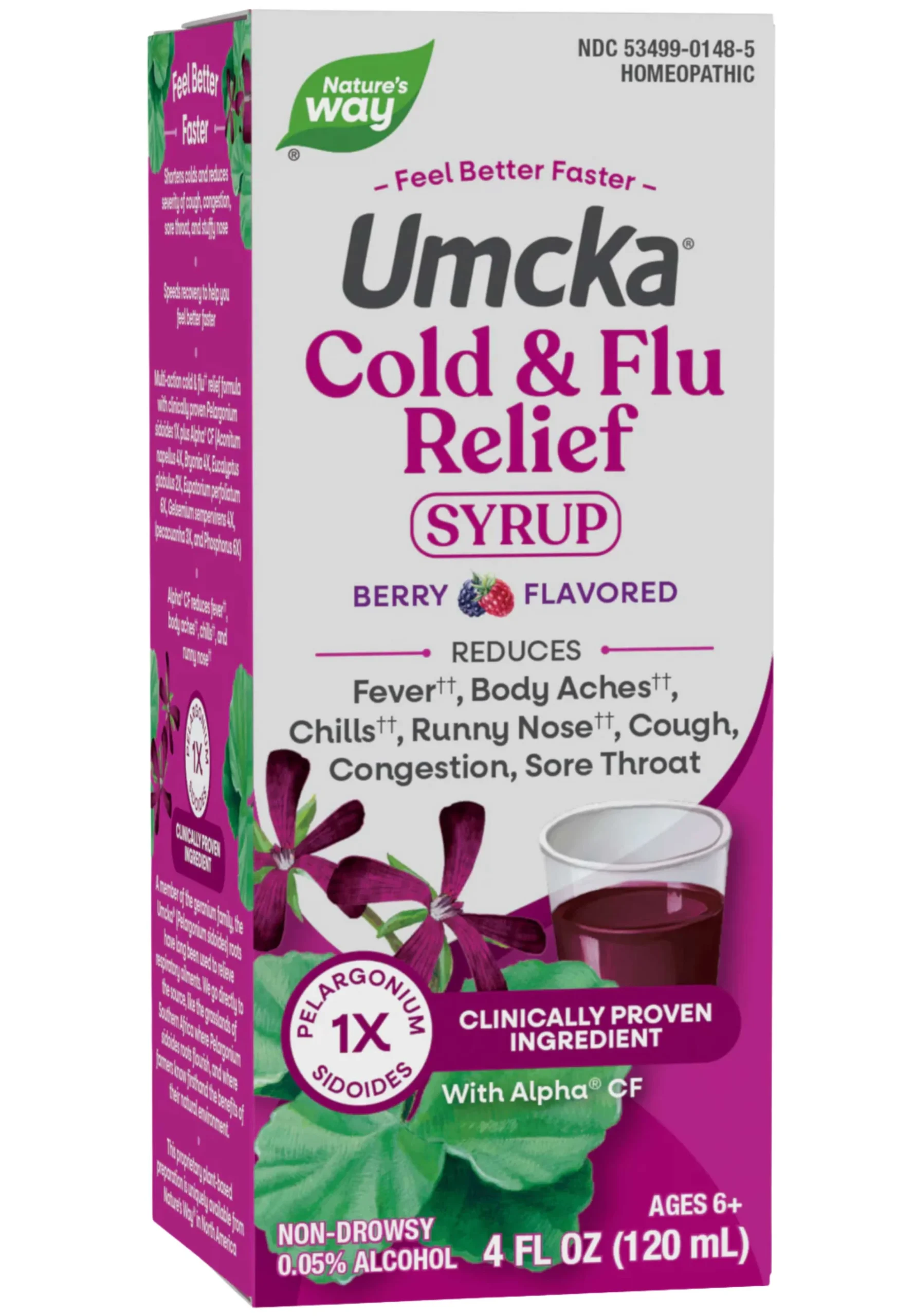 Nature's Way Umcka Cold & Flu Relief Syrup Berry Flavor