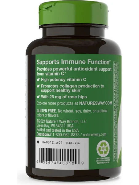 Nature's Way, Vitamin C 1,000 with Rose Hips, 100 capsules