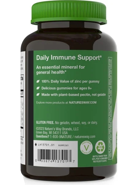 Nature's Way,Zinc Gummies (11 mg), Mixed Berry, 120 Gummies