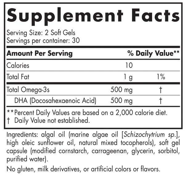 Nordic Naturals, Algae DHA, 60 Soft Gels
