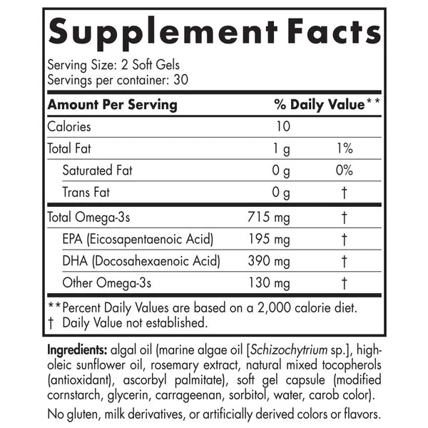 Nordic Naturals, Algae Omega, 60 Soft Gels