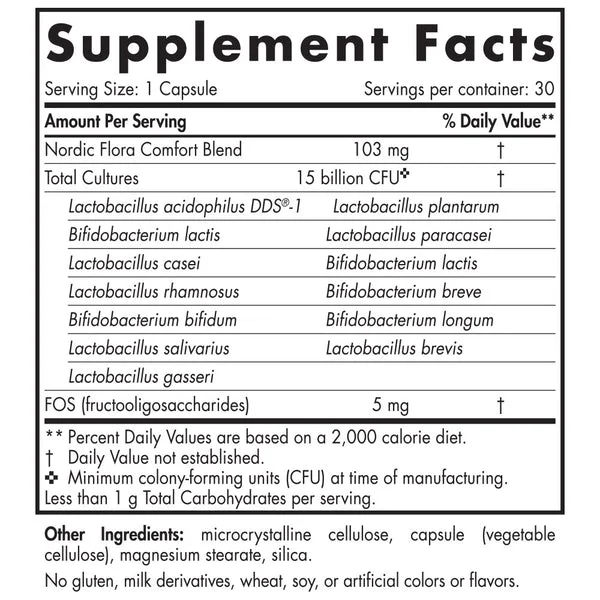 Nordic Naturals, Nordic Flora Probiotic Comfort, 30 Capsules