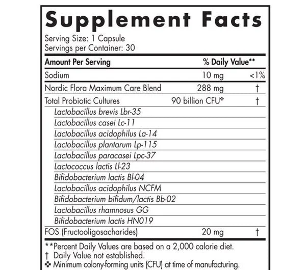 Nordic Naturals, Nordic Flora Probiotic Immune Health, 30 Capsules