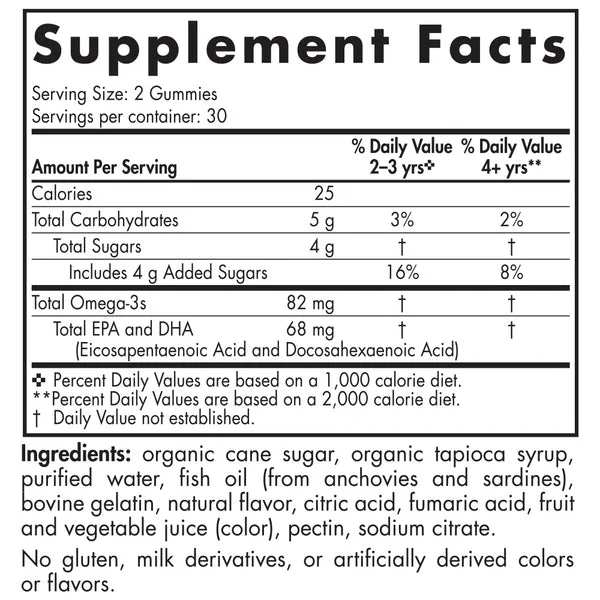 Nordic Naturals, Nordic Omega-3 Gummies, Tangerine, 60 Gummies
