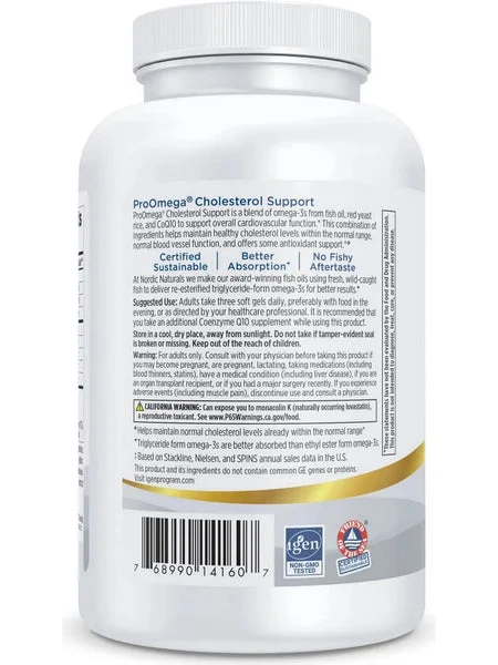 Nordic Naturals, ProOmega Cholesterol Support (FormerlyProOmega LDL), 180 Soft Gels