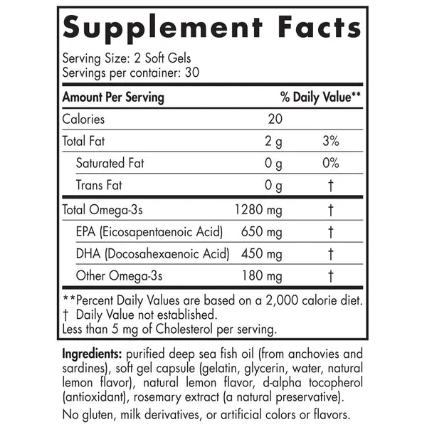 Nordic Naturals, ProOmega, Lemon, 60 Soft Gels