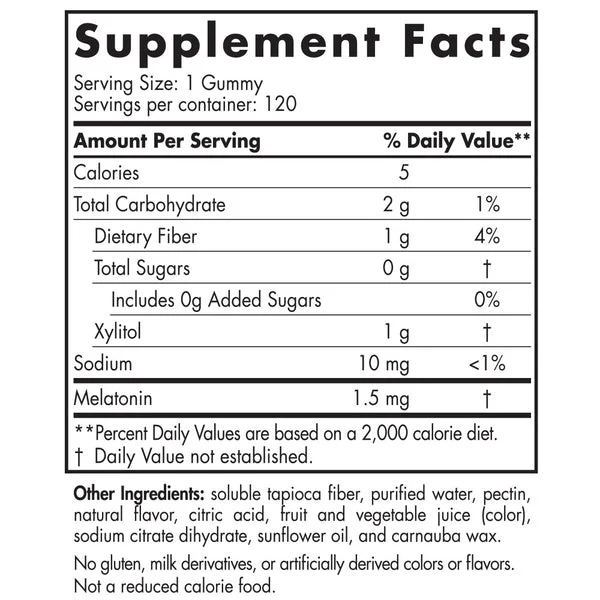 Nordic Naturals, Zero Sugar Melatonin Gummies, Raspberry, 120 Gummies