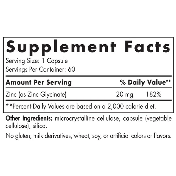 Nordic Naturals, Zinc Glycinate, 60 Capsules