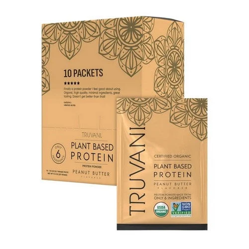 Organic Plant Protein Powder Peanut Butter 11.5 Oz by Truvani