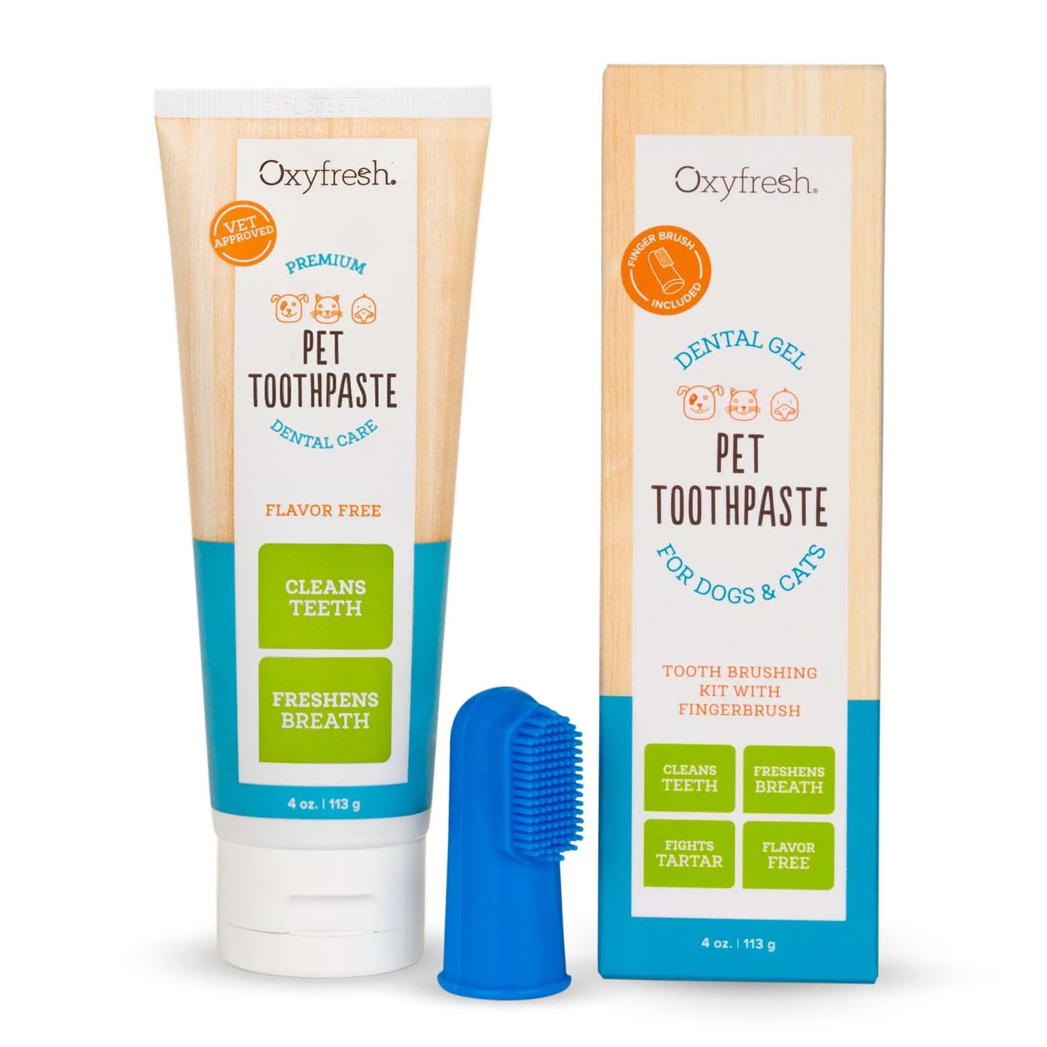 OxyfreshPet Dental Gel + Fingerbrush Kit
