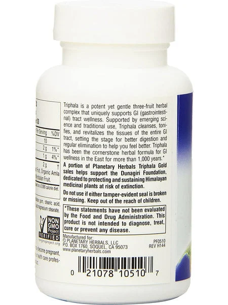Planetary Herbals, Triphala Gold 1000 mg, 60 Tablets