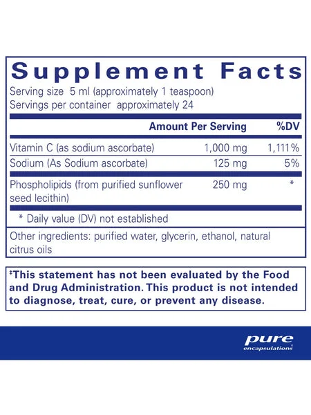 Pure Encapsulations, Liposomal Vitamin C Liquid, 120 ml