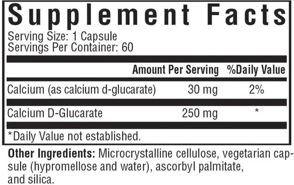 Seeking Health, Calcium D-Glucarate 250 mg, 60 vegetarian capsules