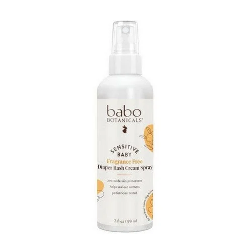 Sensitive Baby Diaper Rash Cream Spray Fragrance Free 3 Oz by Babo Botanicals
