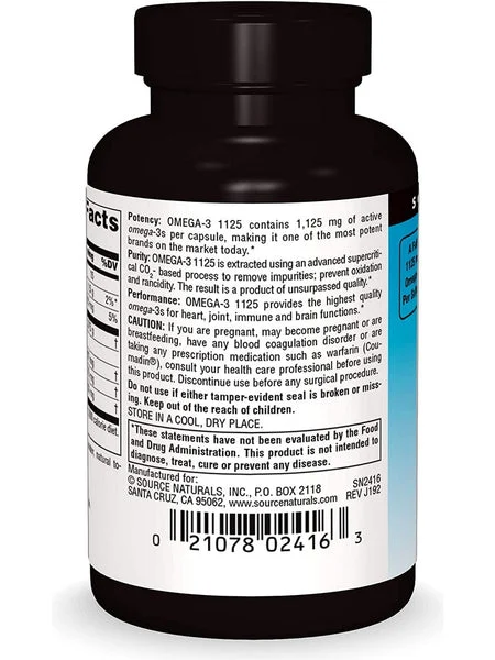 Source Naturals, Arctic Pure Omega-3 1125 Fish Oil 1125 mg, 30 softgels