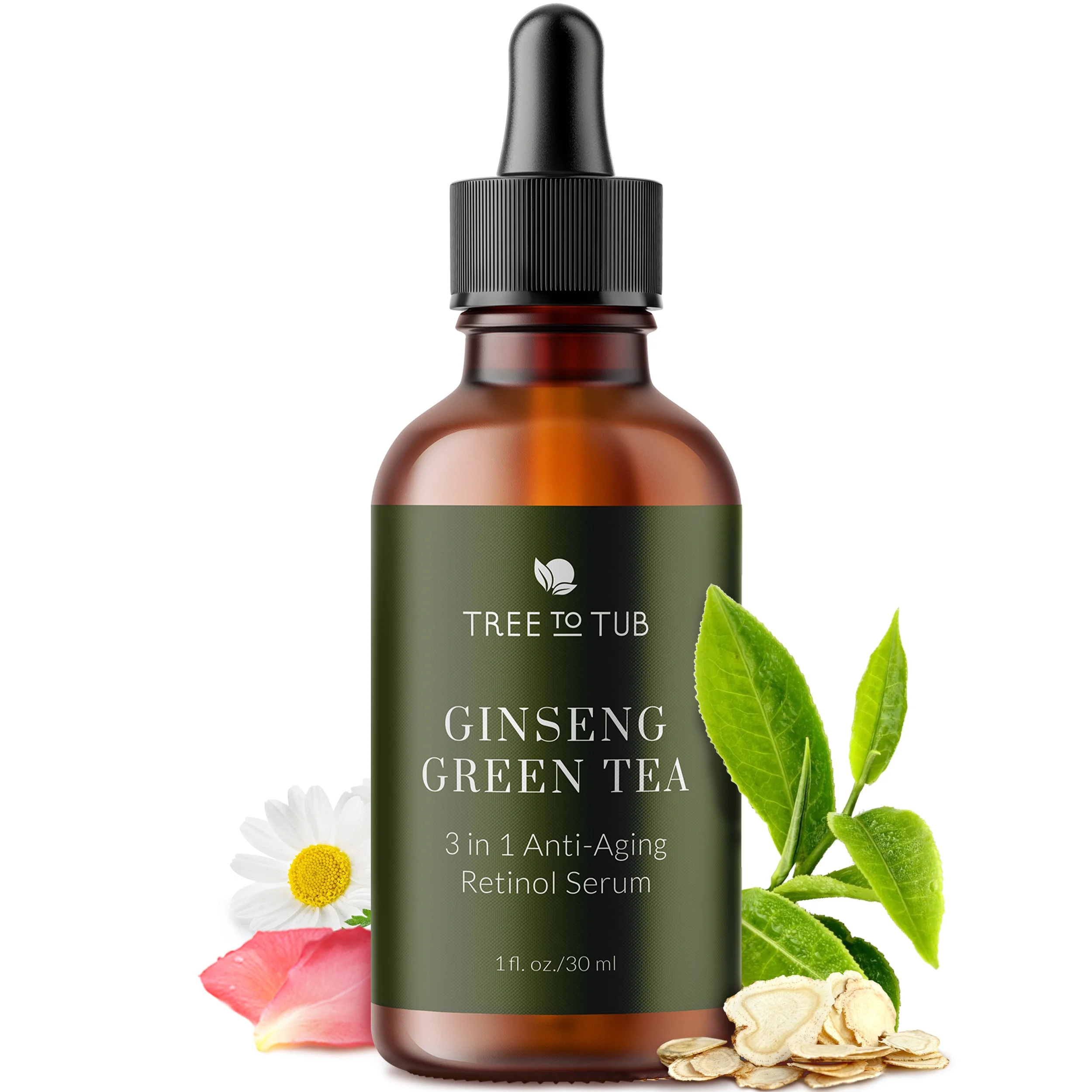 Tree To TubAnti Aging Green Tea, Hyaluronic & Retinol Serum for Face