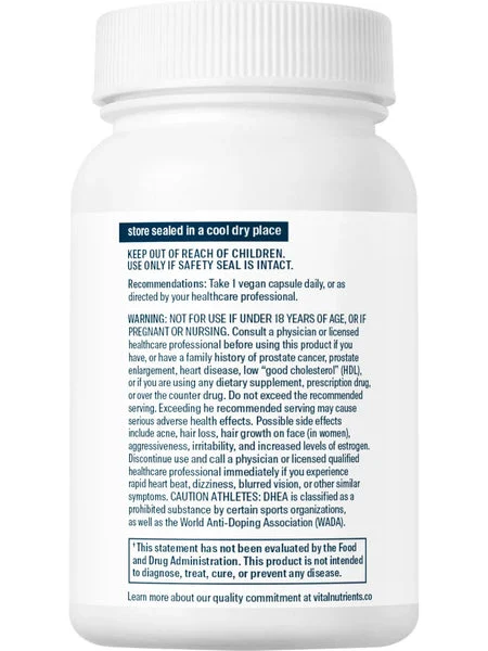 Vital Nutrients, DHEA (micronized) 10mg, 60 vegetarian capsules