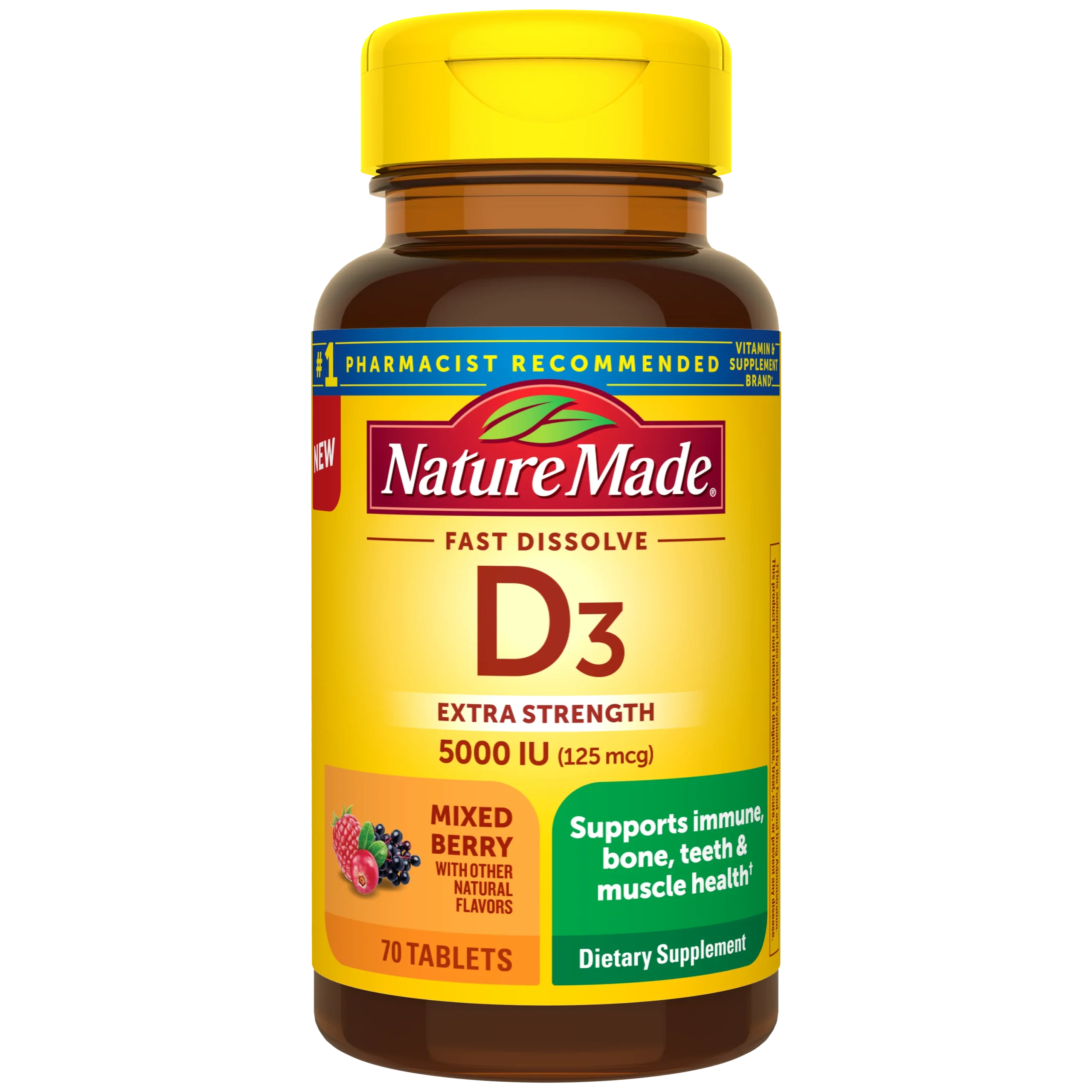 Vitamin D3 5000 IU (125 mcg) Fast Dissolve Tablets