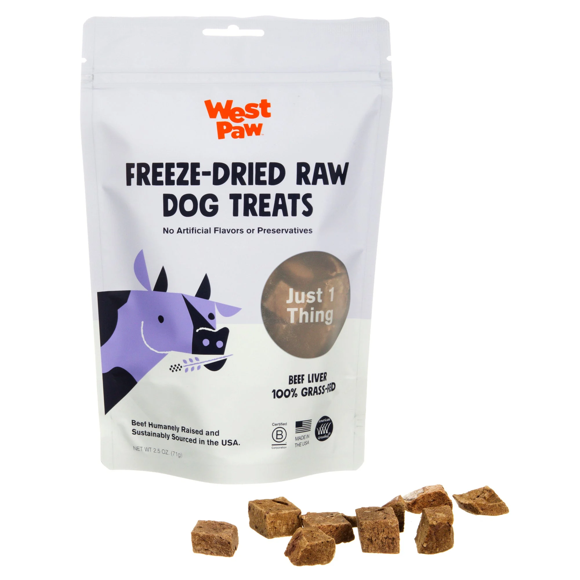 West PawBeef Liver Freeze Dried Raw Single Ingredient Dog Treats