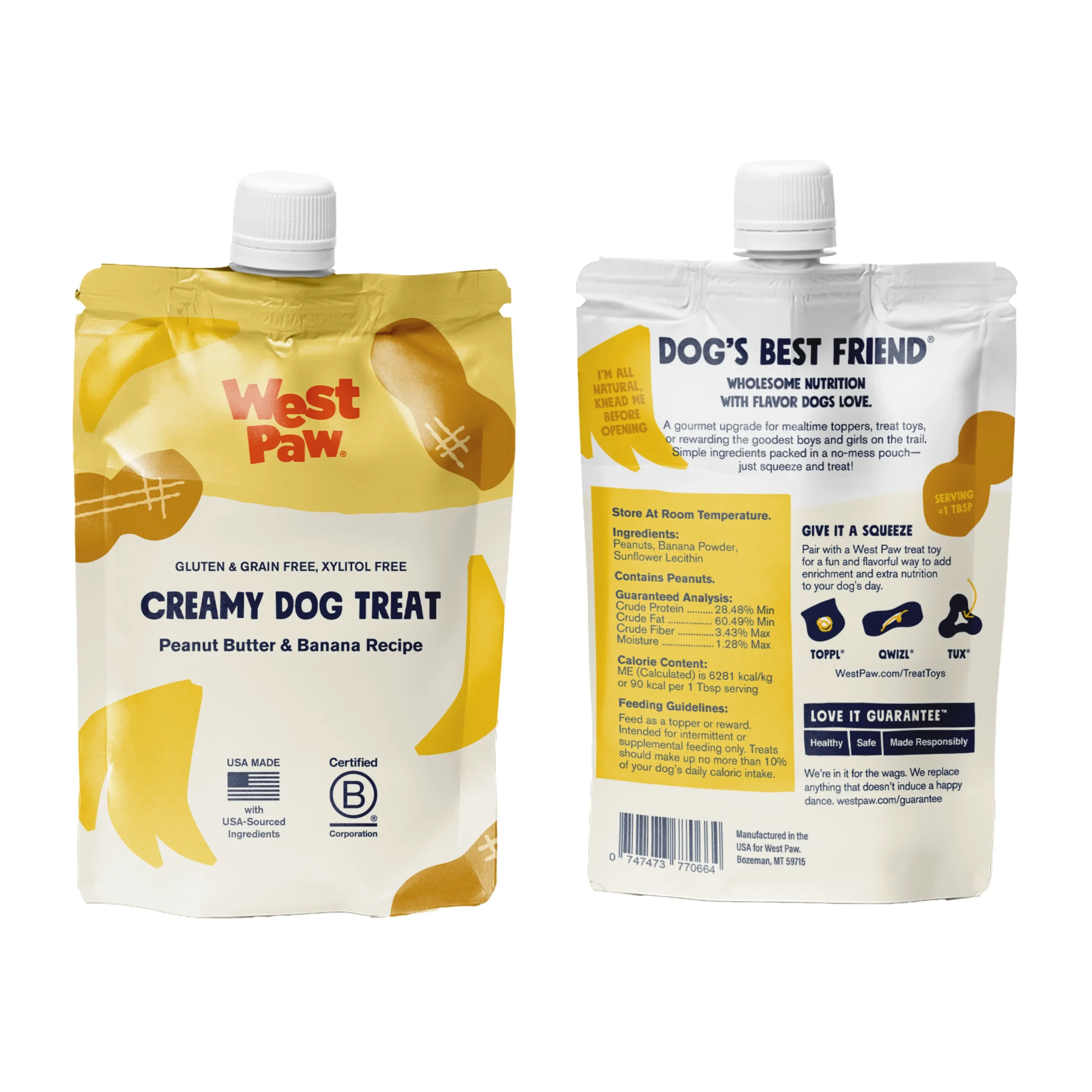 West PawPeanut Butter Banana Creamy Dog Treat